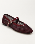 Ballerine Mary Jane in rete con strass OM 648-26 Bordeaux – dettaglio