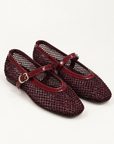Ballerine Mary Jane in rete con strass OM 648-26 Bordeaux – principale