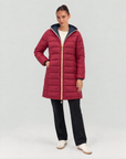 Piumino lungo reversibile Double Face - Blu - Bordeaux - lato trapuntato reverse - Polly 6