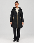 Piumino lungo reversibile Double Face - Nero - Nero - lato liscio - Polly 6