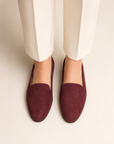 Mocassini VB6189 bordeaux indossati