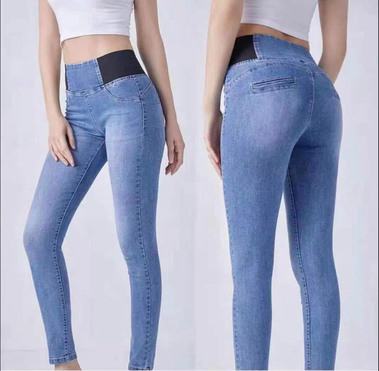 Lazutom Jeggings Invernali Donna A Vita Alta – Foderati In Pile Morbido, Skinny Elasticizzati, Caldi, Colore Nero, Taglia 50 - 2