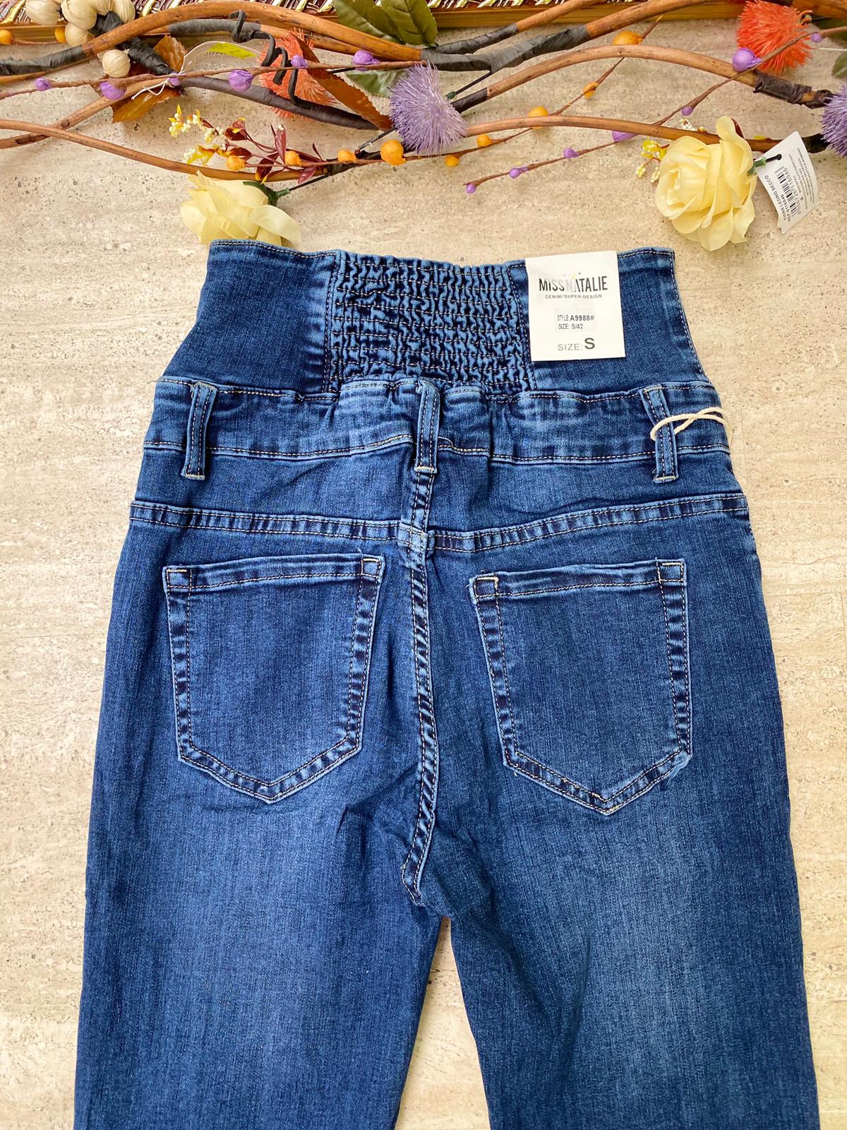 Pantalone Jeans A Vita Alta Per Curvy Jeans Push Up 7/8 Curvy Vita Alta  Denim, image size:1200x1600