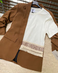 Blazer elegante a manica arrotolata