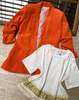 Blazer elegante a manica arrotolata