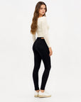 Pantaloni push-up donna 5460 neri vista posteriore tre quarti