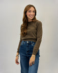 Maglia crop con brillantini