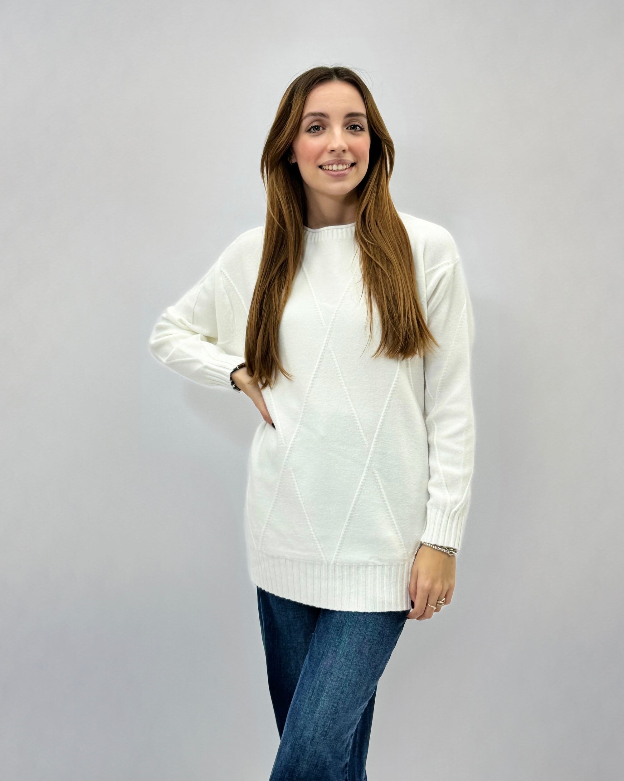 Maglione ampio con rombi