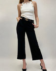 Pantaloni con cintura a gamba larga