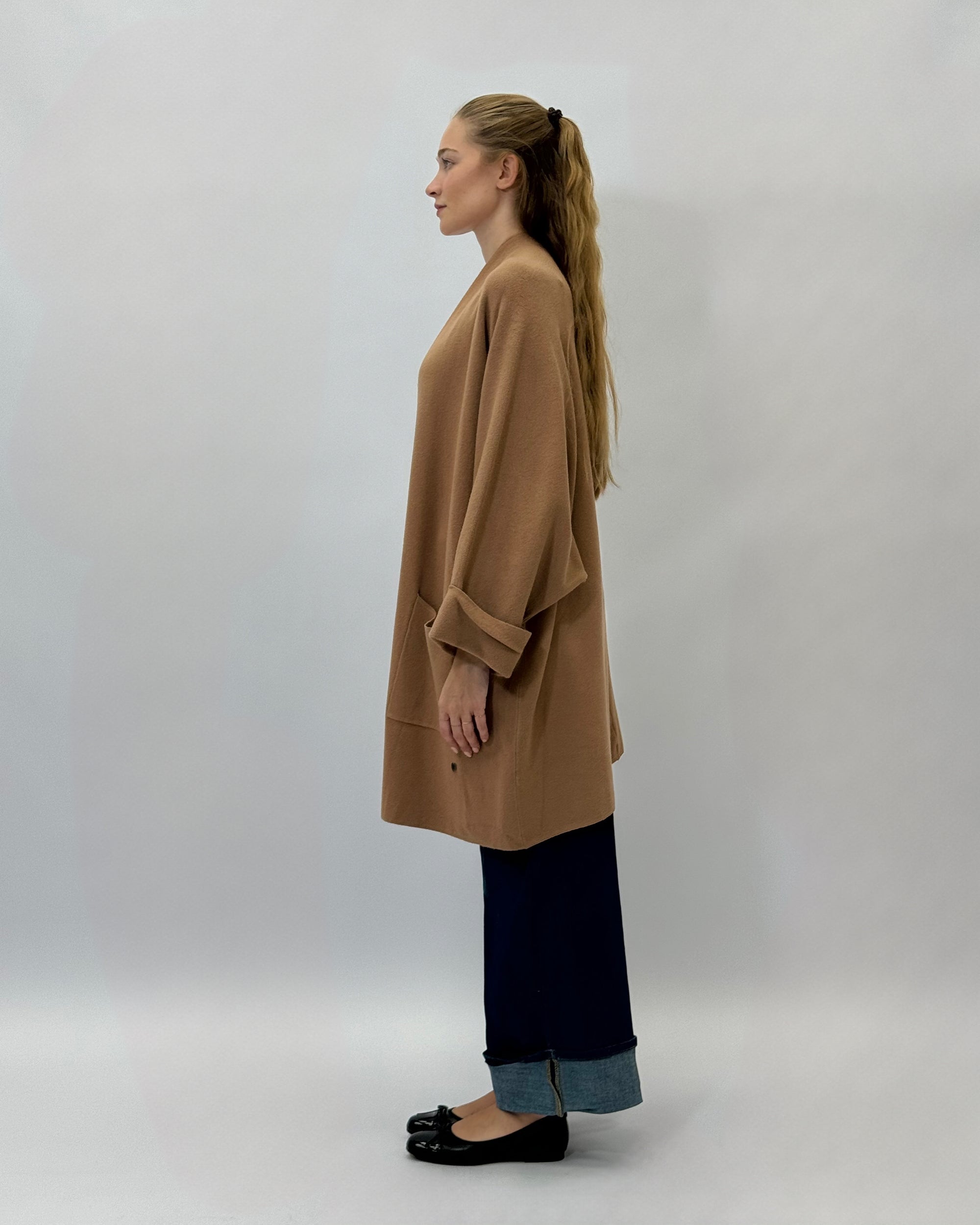 Cardigan lungo comodo con tasche