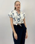 Camicia mezze maniche con fantasia