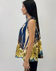 Blusa in raso con stampa