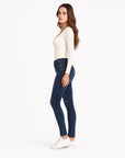 Pantaloni push-up donna 5460 blu vista laterale