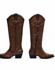 Stivali texani donna Rodeo marroni vista laterale