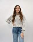 Pullover crop intrecciato