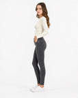 Pantaloni push-up donna 5460 grigi vista laterale