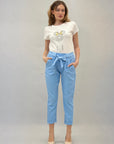 Pantaloni eleganti con fiocco