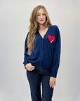 Cardigan in maglia fine con cuore amore