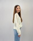 Pullover crop con strappi