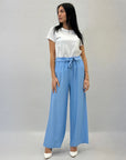 Pantaloni gamba larga con fiocco