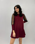 Abito con strass maniche in organza