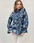 Camicia premium ricamata con balze