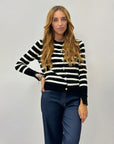 Cardigan a righe con bottoni