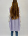 Camicia comoda in pizzo sangallo dettaglio righe