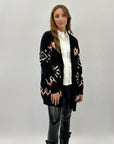 Cardigan pesante con stampa