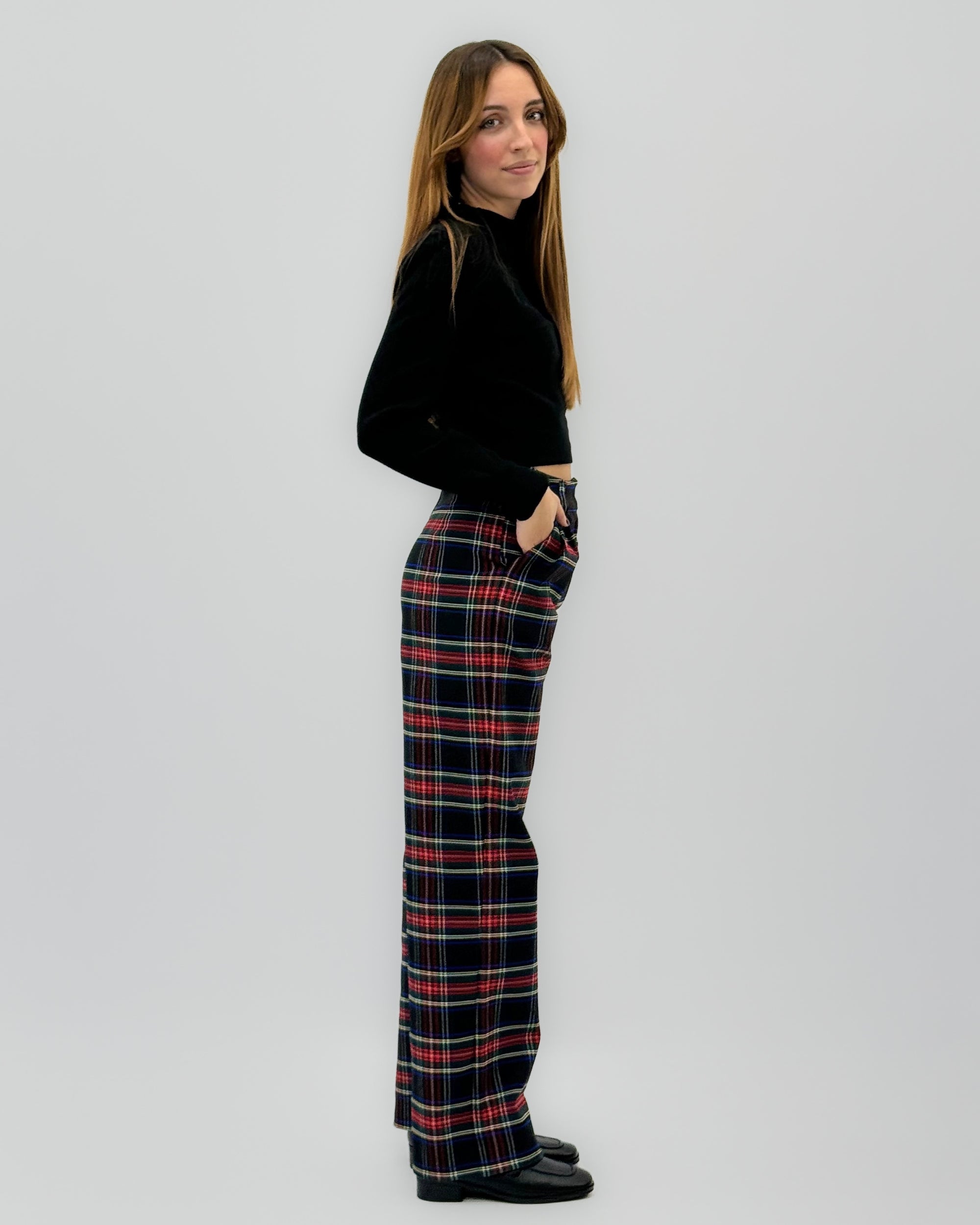 Pantaloni a quadri scozzesi tartan - Made in Italy