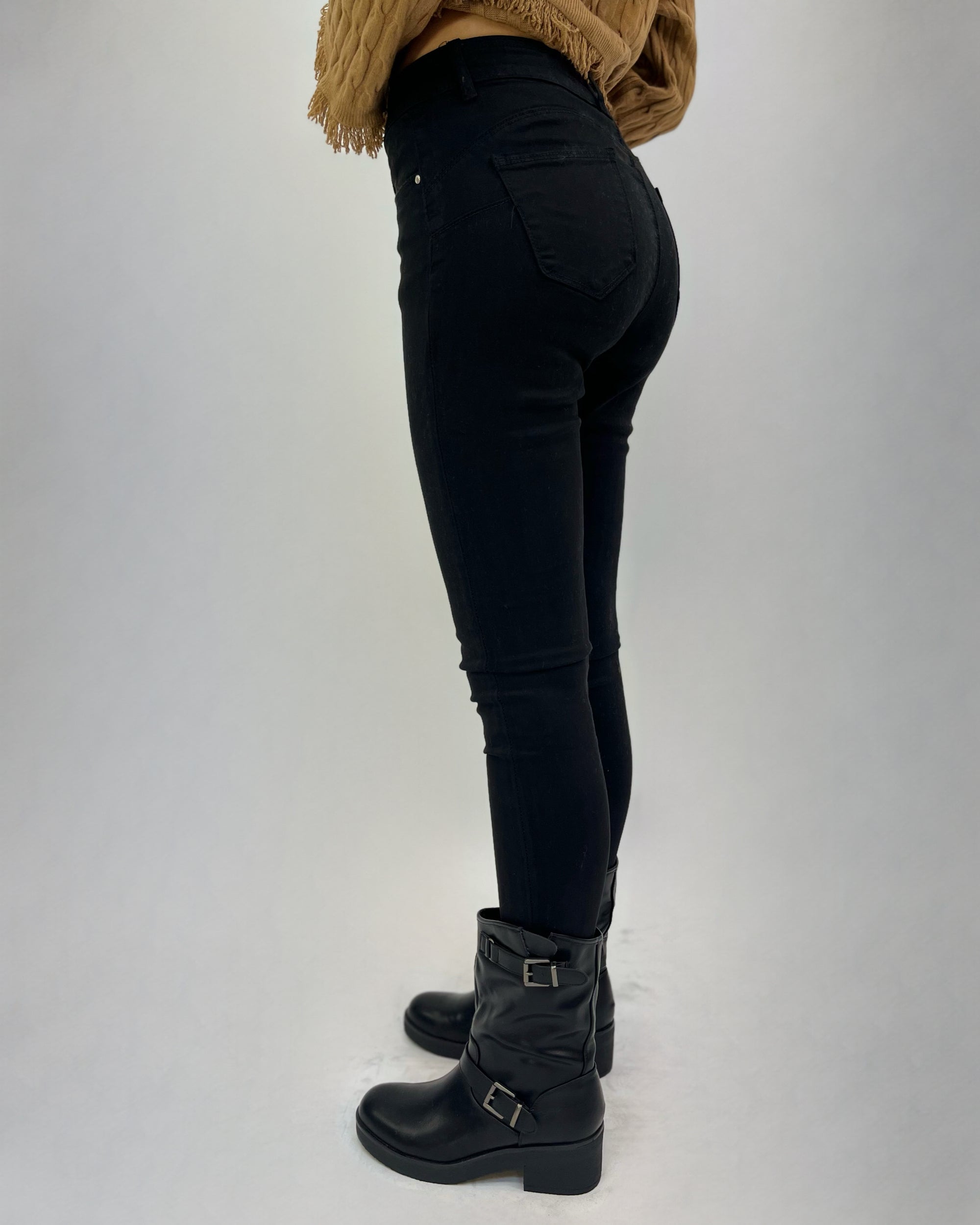 Pantaloni basic in cotone colorati push-up