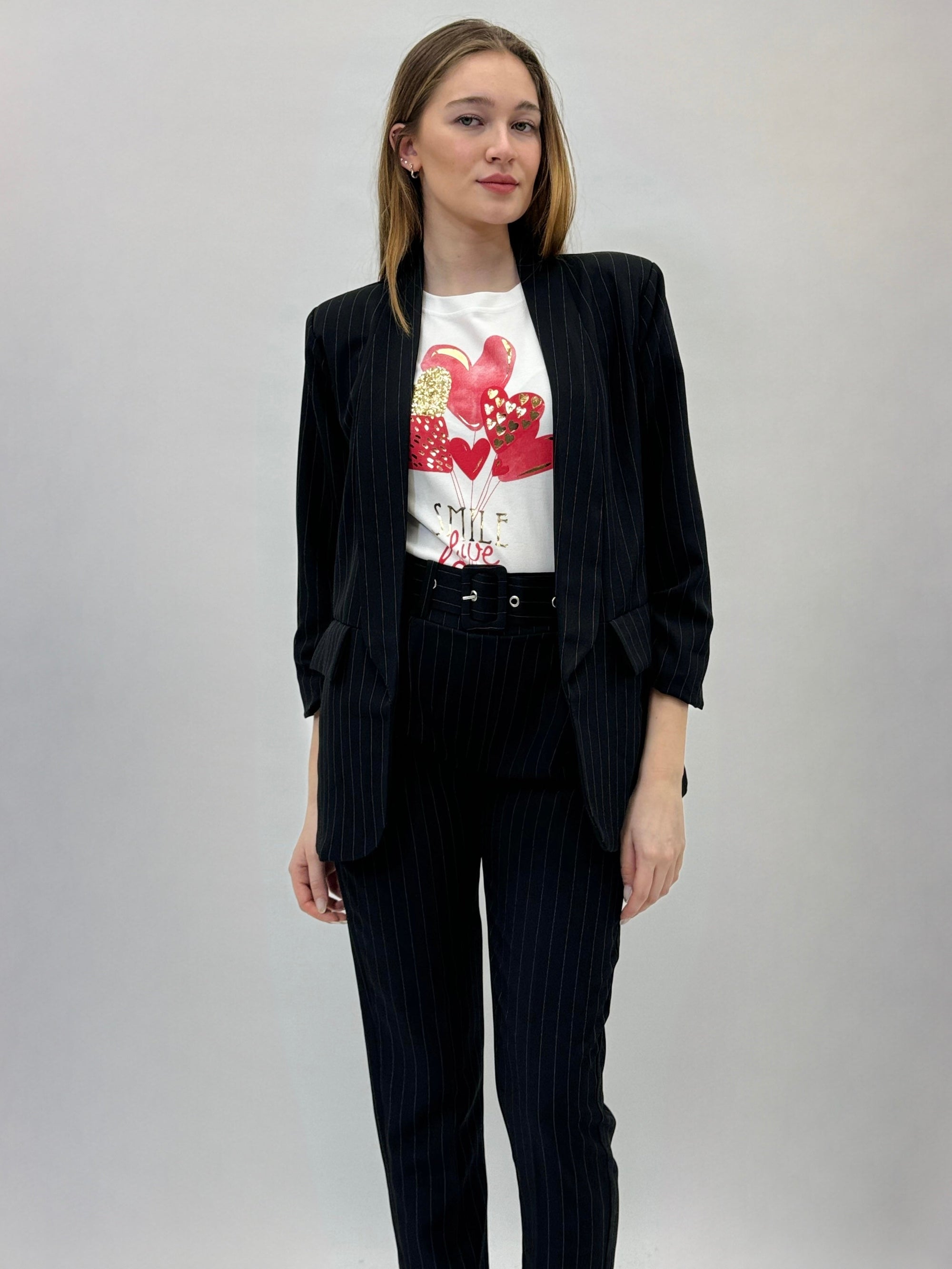Completo giacca e pantaloni a righe