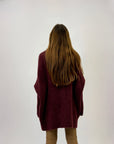 Maglione ampio dolcevita misto lana e alpaca