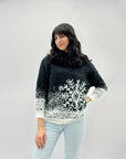 Maglione lupetto misto lana con fiocchi di neve