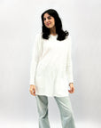 Pullover ampio girocollo con tasche
