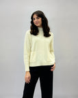 Pullover lupetto con tasche frontali misto lana