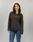 Maglia in lana con stampa geometrica