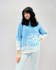 Maglione lupetto misto lana con fiocchi di neve