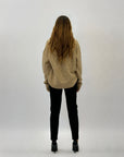Pantaloni vita alta in pile con cintura