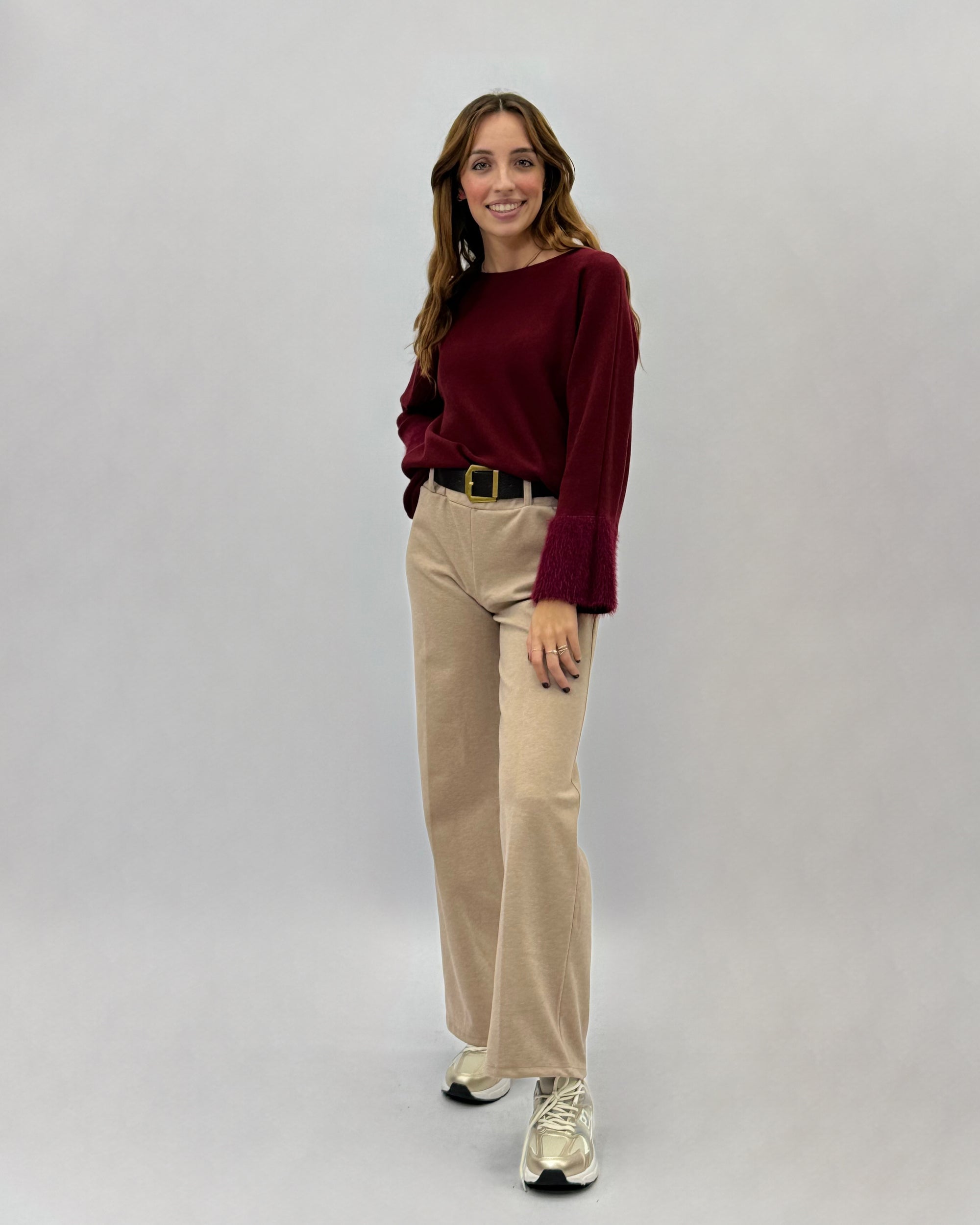 Pantaloni a palazzo con cintura
