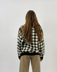 Cardigan pied de poule