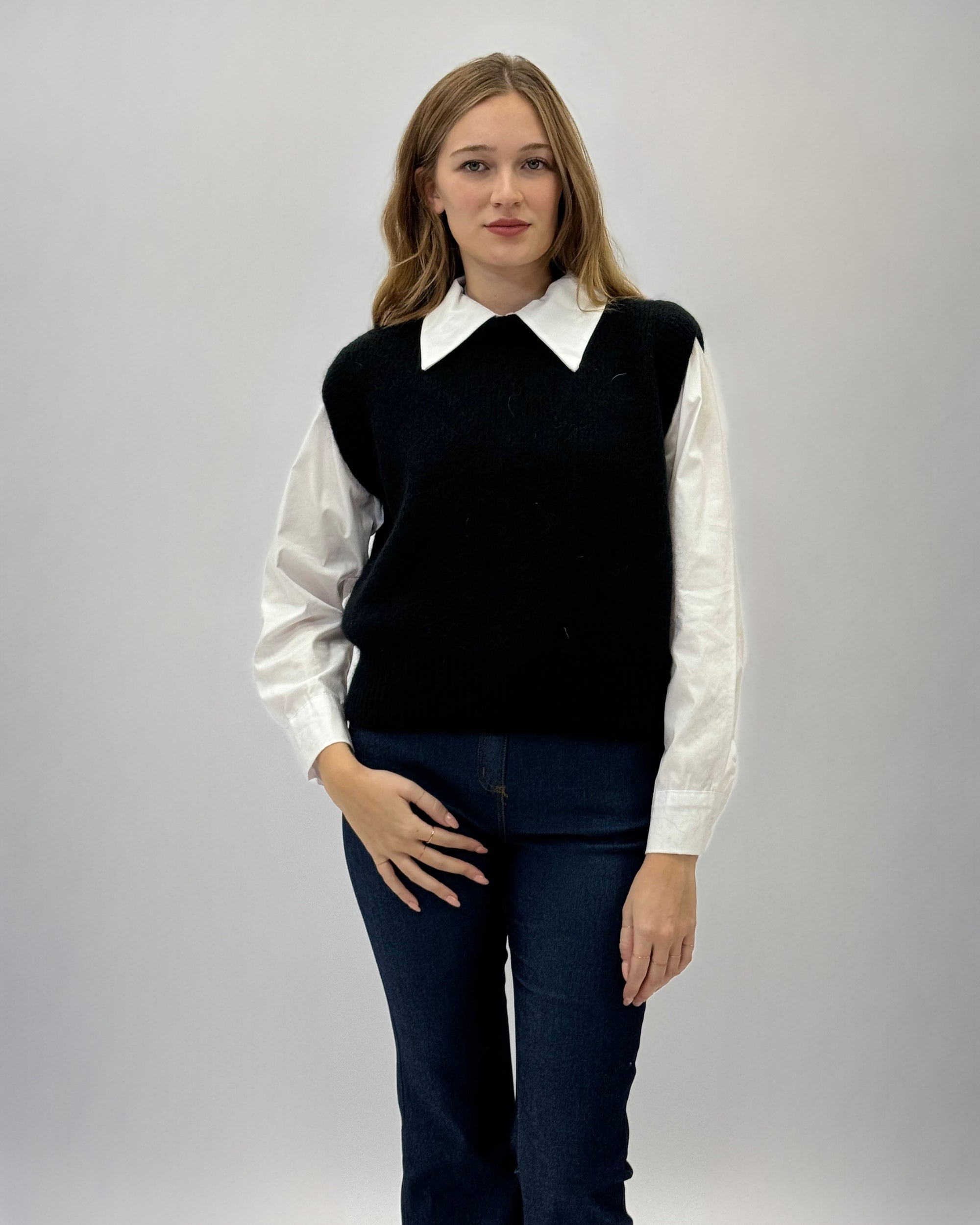 Maglia gilet in lana mohair