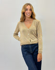 Cardigan basic con lustrini
