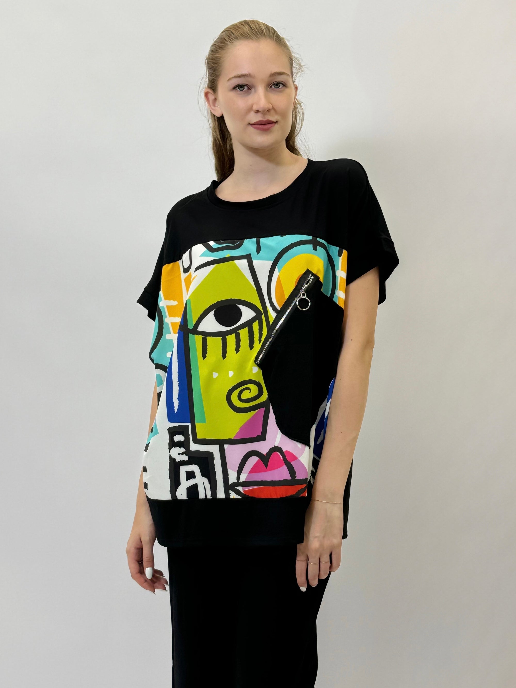 T-shirt in cotone con stampa taglia comoda