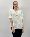 Camicia taglia comoda con ricami