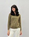 Maglia misto lana e cotone effetto brillantinato