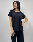 Maglia mezze maniche tinta unita