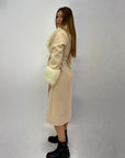 Cappotto lungo foderato con pelliccia sintetica