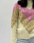 Maglione colorato con paillette