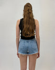 Pantaloncini in jeans con brillanti